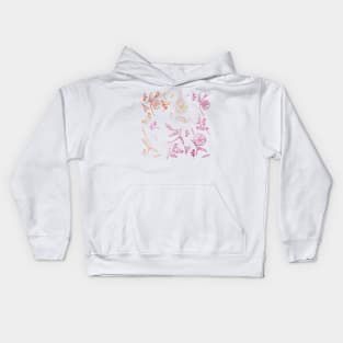 lowkey lesbian flower pattern Kids Hoodie